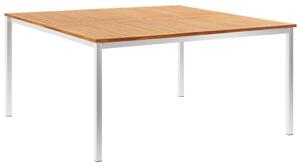 VidaXL Vrtni blagovaonski stol 150x150x75 cm masivna tikovina i čelik