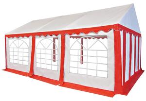 VidaXL Vrtni šator od PVC-a 4 x 6 crveno-bijeli