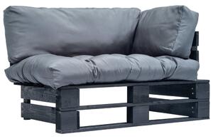 VidaXL Vrtna sofa od paleta od borovine sa sivim jastucima