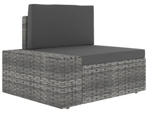 VidaXL Modularna kutna sofa od poliratana s desnim naslonom siva