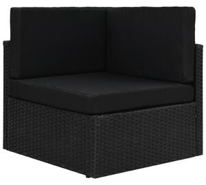 VidaXL Modularna kutna sofa od poliratana crna