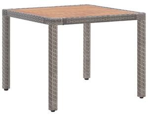 VidaXL Vrtni stol sivi 90x90x75 cm poliratan i masivno bagremovo drvo