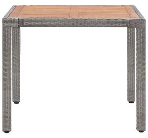 VidaXL Vrtni stol sivi 90x90x75 cm poliratan i masivno bagremovo drvo