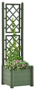 VidaXL Vrtna sadilica s rešetkom 43 x 43 x 142 cm PP zelena