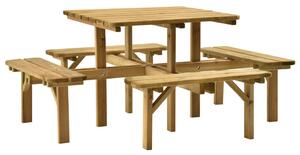 VidaXL Četverostrani stol za piknik 172 x 172 x 73 cm od borovine
