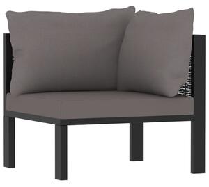 VidaXL Modularna kutna sofa od poliratana s lijevim naslonom antracit