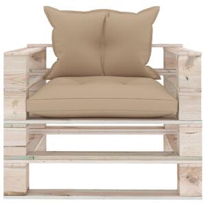 VidaXL Vrtna sofa od paleta od borovine s bež jastucima