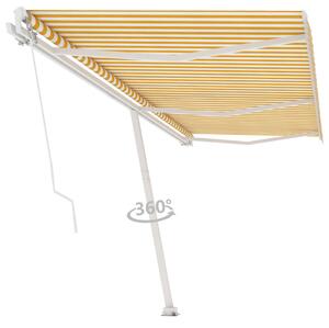 VidaXL Samostojeća tenda na ručno uvlačenje 600 x 300 cm žuto-bijela