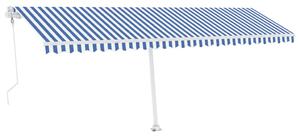 VidaXL Automatska tenda sa senzorom LED 600x350 cm plavo-bijela