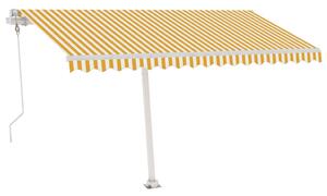 VidaXL Samostojeća automatska tenda 400 x 300 cm žuto-bijela