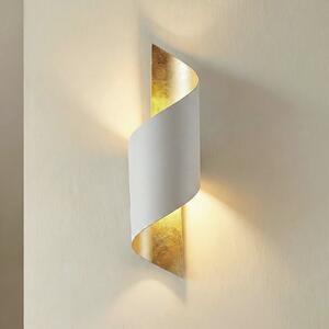 Lindby zidna lampa Vanni, bijela/zlatna, metal, visina 52cm, prigušiva, Bijela, spavaća soba, Metal