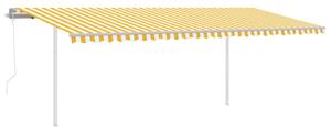 VidaXL Automatska tenda sa senzorom za vjetar LED 6 x 3,5m žuto-bijela