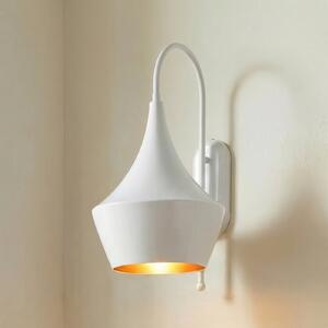 ROYALTECH Zidna lampa Olaf, bijela, metalna, visina 48 cm, prigušiva, Bijela, Dnevni boravak/blagovaonica, Metal