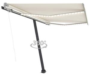 VidaXL Automatska tenda sa senzorom za vjetar LED 350x250 cm krem