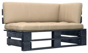 VidaXL Kutna vrtna sofa od paleta od crno impregnirane borovine