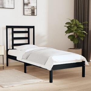 VidaXL Okvir za krevet od masivnog drva crni 75 x 190 cm 2FT6 mali
