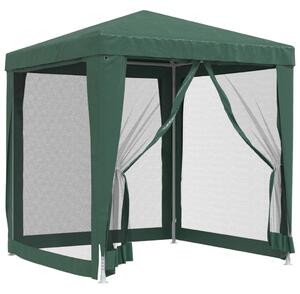 VidaXL Šator za zabave s 4 mrežasta bočna zida zeleni 2 x 2 m HDPE