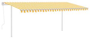 VidaXL Automatska tenda sa senzorom za vjetar LED 5x3,5 m žuto-bijela
