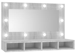 VidaXL Ormarić s ogledalom LED boja hrasta sonome 90x31,5x62 cm