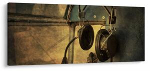 Slika - Vintage avionske slušalice (120x50 cm)