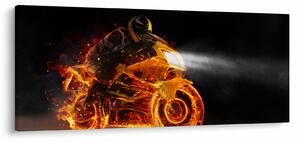 Slika - Motociklist s plamenom (120x50 cm)