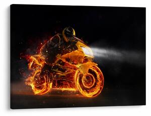 Slika - Motociklist s plamenom (70x50 cm)