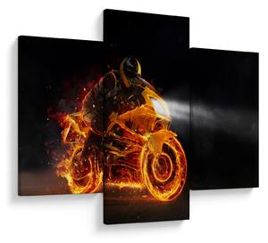 Slika - Motociklist s plamenom (90x60 cm)
