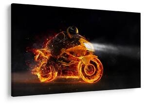 Slika - Motociklist s plamenom (90x60 cm)