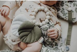 Zelena/krem deka za bebe od bambusa za zamatanje 120x120 cm Green Floral – Malomi Kids