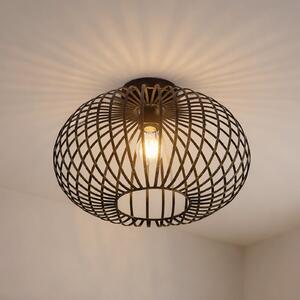 Lindby Rosalea stropna lampa, boje mesinga, metal, 40 cm, E27, prigušiva, Crno, Dnevni boravak/blagovaonica, Metal