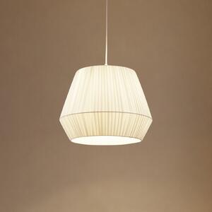 Lindby visilica Vitore, Ø 40 cm, tekstil, bijela, prigušiva, Bijela, Dnevni boravak/blagovaonica, Tkanina / tekstil