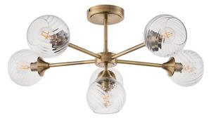 Endon 103171 - Viseći luster ALLEGRA 6xE14/7W/230V mesing/prozirna