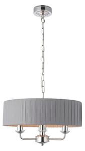 Endon 94394 - Luster na lancu HIGHCLERE 3xE14/40W/230V tamno siva/sjajni krom