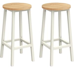 Set od 2 barske stolice, ‎32 x 32 x 65 cm, nosivosti do 100kg, bež i bijele boje | VASAGLE
