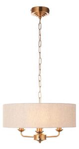 Endon 110723 - Luster na lancu HIGHCLERE 3xE14/40W/230V bež/mesing