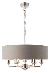 Endon 94373 - Luster na lancu HIGHCLERE 6xE14/40W/230V siva/sjajni krom