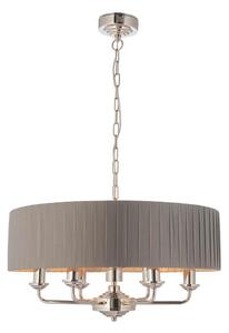 Endon 94397 - Luster na lancu HIGHCLERE 6xE14/40W/230V siva/sjajni krom