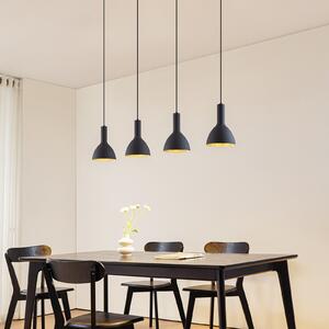 Arcchio Cosmina viseća lampa, 4 žarulje, duljina 120 cm, crna, prigušiva, Crno, Kuhinja, Metal