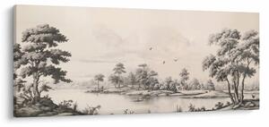 Slika - Vintage pejzažni crtež (120x50 cm)