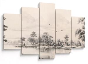 Slika - Vintage pejzažni crtež (150x105 cm)