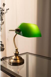 Stolna lampa od mesinga i zelene boje Markslöjd Bankars, visina 25 cm