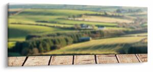 Slika - Drvena polica s pejzažom (120x50 cm)