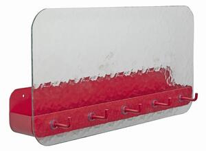Crvena metalna zidna vješalica s policom Shack - Hübsch
