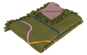Zeleni pamučni pokrivač 200x140 cm Outline - Hübsch