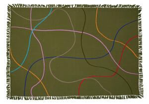 Zeleni pamučni pokrivač 200x140 cm Outline - Hübsch