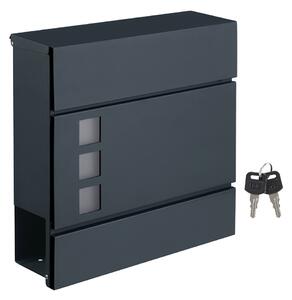 Poštanski sandučić s tubom za novine MAIL, 37x10,5x33,5cm, antracit SongmicsHome