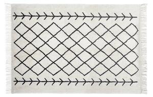Crno-bijeli pamučni tepih s uzorkom DELFT 120 x 170 cm