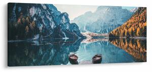 Slika - Čamci na jezeru Braies (120x50 cm)