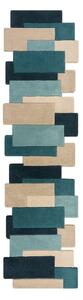 Plava/bež vunena staza 60x230 cm Abstract Collage – Flair Rugs