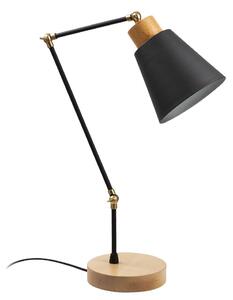 Opviq Stolna lampa MANAGVATI crna, drvo-metal, 14 cm, visina 52 cm, duljina kabla 200 cm, E27 40 W, Manavgat - N-590